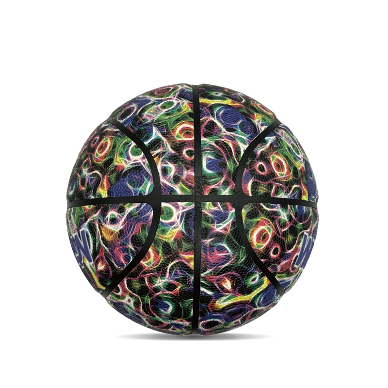 Vnitřní/venkovní hygroskopita PU barevná tištěná sportovní basketbalový míč
